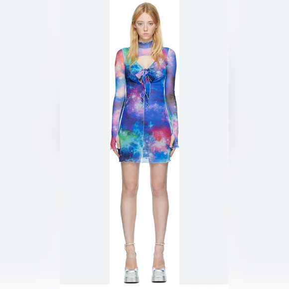 VERSACE JEANS COUTURE Multicolor Space Couture Minidress Size 0 - Picture 1 of 8